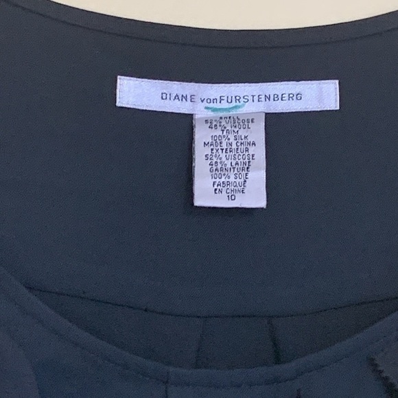 Diane Von Furstenburg Demeta Viscose Wool Ruffle Sleeveless Shift Dress 10 - Picture 5 of 17